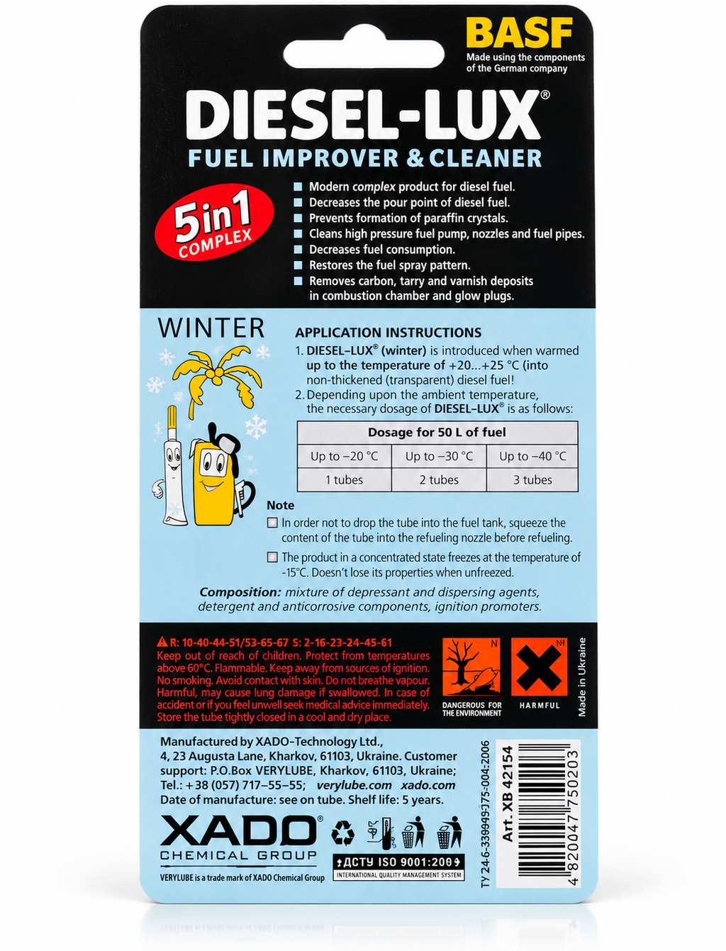 XADO Verylube Diesel-Lux Winter 5-in-1 Diesel Fuel Additive Cleaner