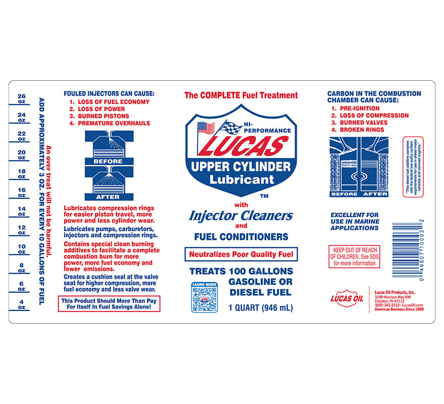 Lucas Oil Complete Fuel System Cleaner 32 oz – Gas & Diesel Treatment
