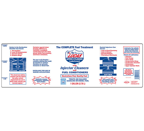 Lucas Oil Fuel Treatment 1 Gallon – Gas & Diesel Performance Additive