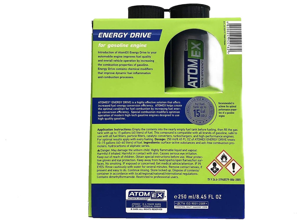XADO Atomex Energy Drive Gasoline Fuel Additive - 250 ml