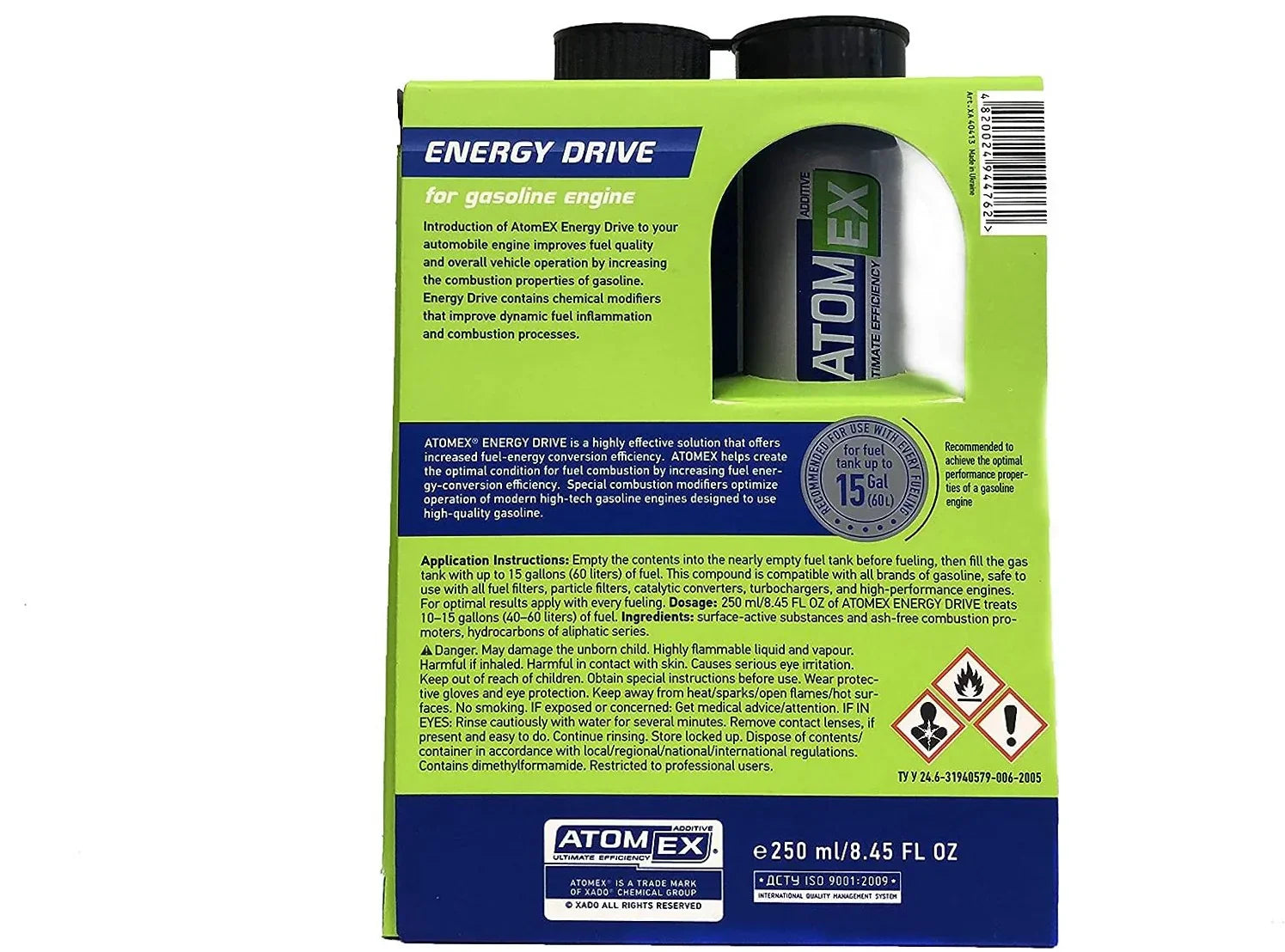 XADO Atomex Energy Drive 250ml Fuel System Additive for Gasoline Engines