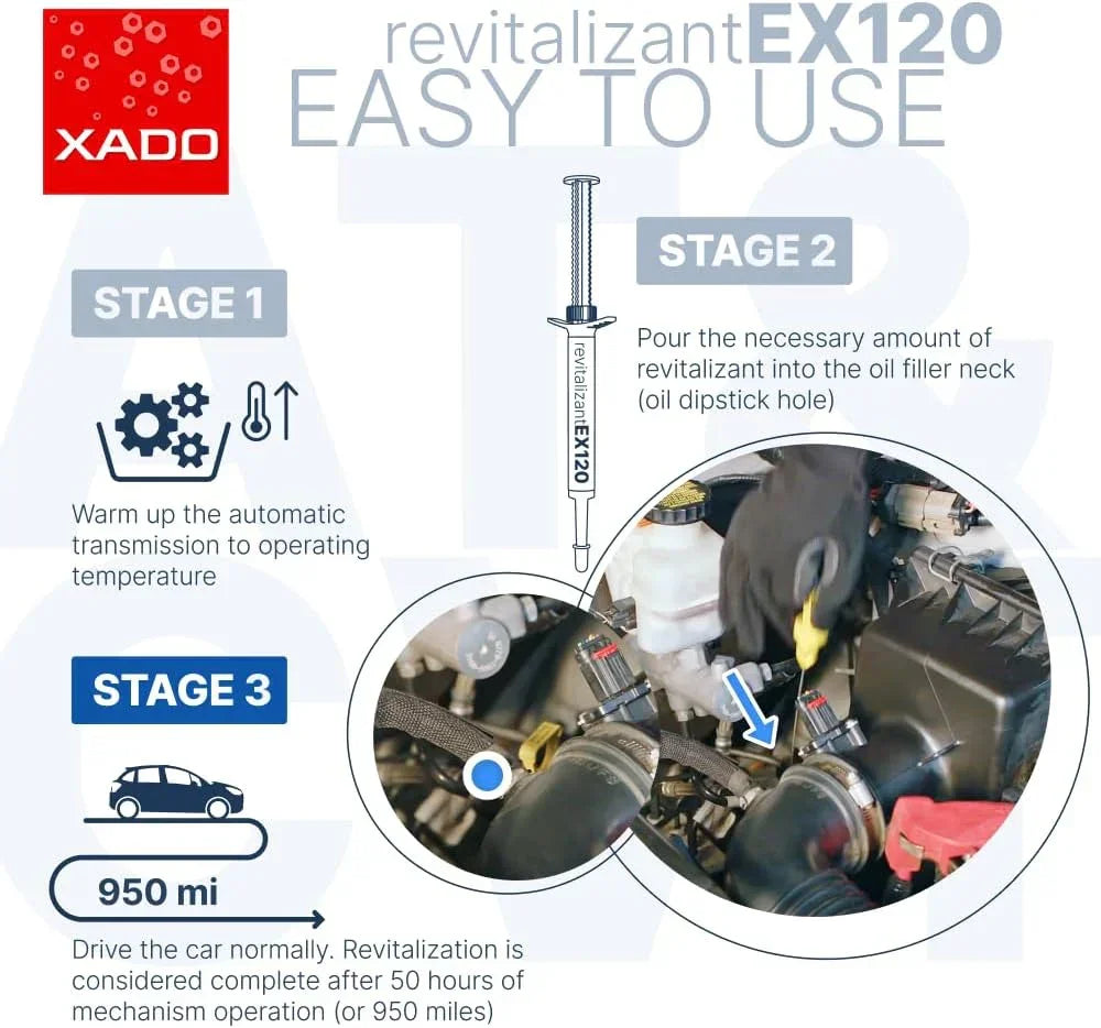 XADO EX120 Automatic Transmission Revitalizant 8ml – ATF Repair & Wear Protection for All Auto Transmissions