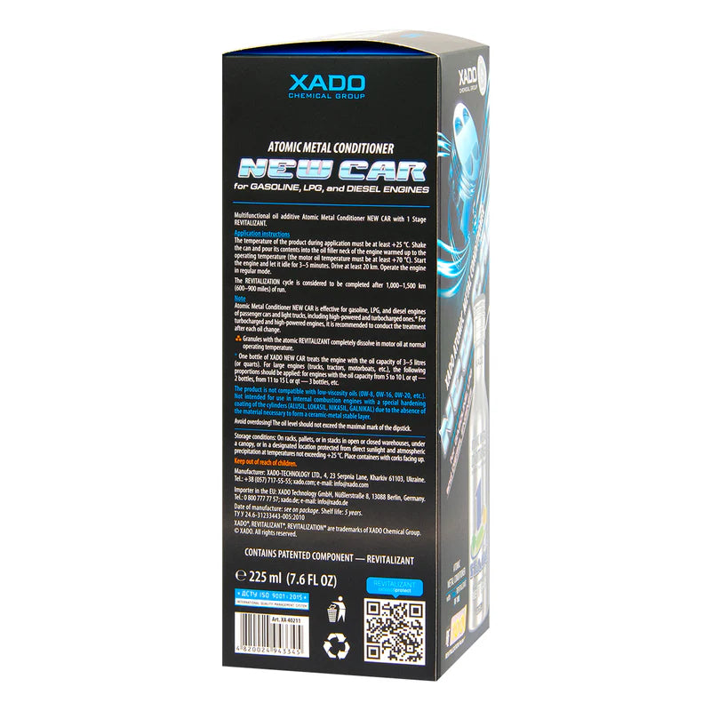 XADO Atomic Metal Conditioner for New Cars – 1 Stage Revitalizant