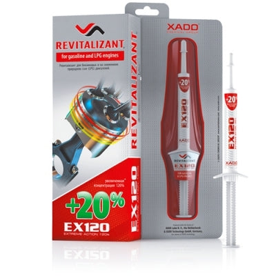 XADO EX120 Gas Engine Restoration Treatment 8ml – 3-Stage Cermet Rebuild for Turbo & Naturally Aspirated Engines