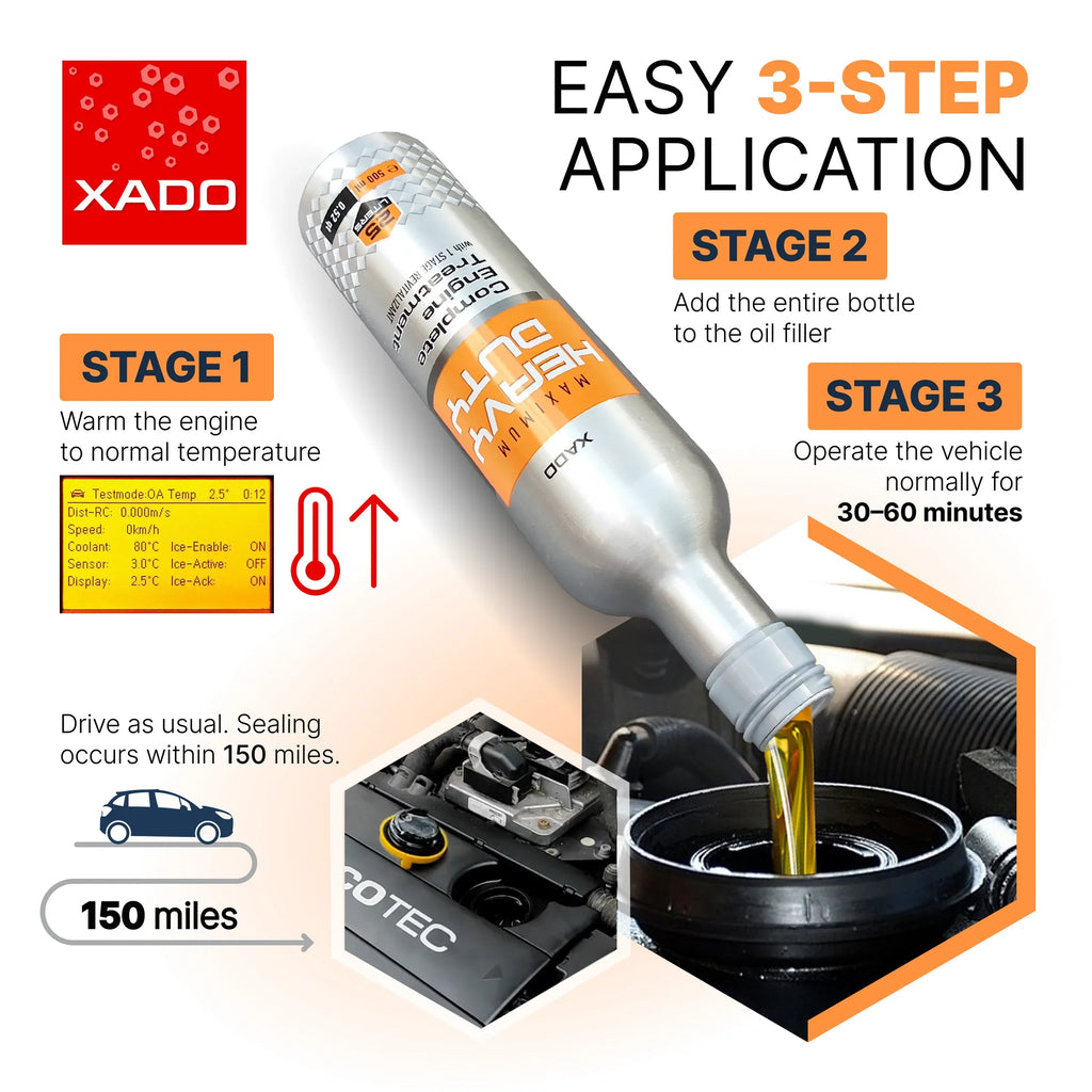 XADO 1-Stage Maximum Heavy Duty Engine Conditioner | Revitalizant® | 10–25 Qt
